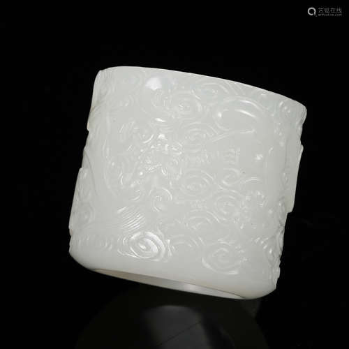 Chinese White Jade Thumb Ring