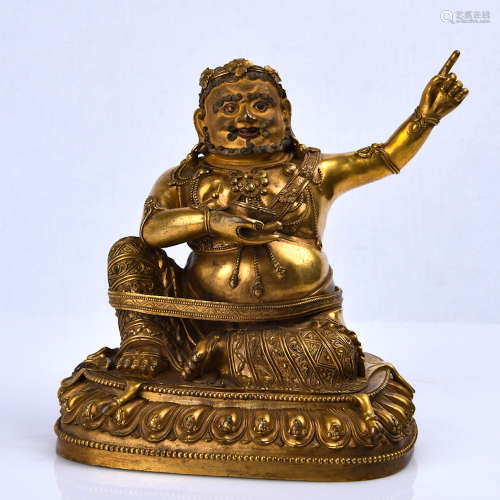 Chinese Gilt Bronze Seated Virupa