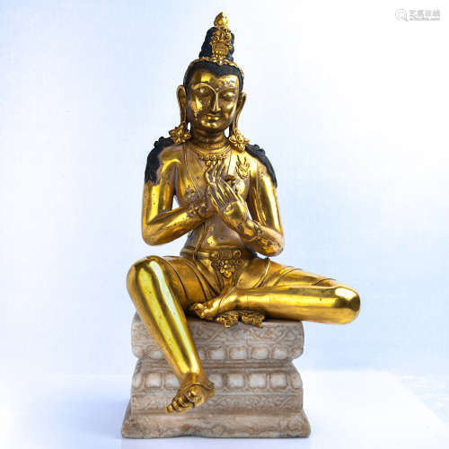 Chinese Gilt Bronze Seated Tara
