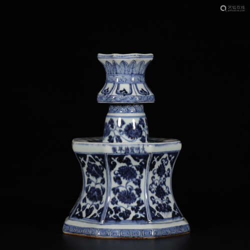 Chinese Blue White Porcelain Candle Stand