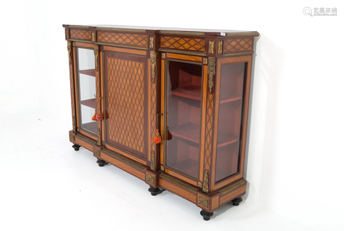 Wooden and bronze cupboard. England. 19th century