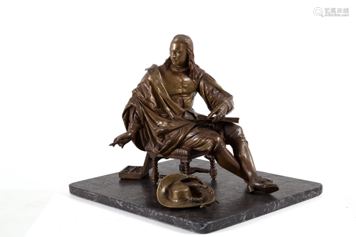 A. J. PEIFFER. Bronze sculpture 'RAPHAEL'. Signed