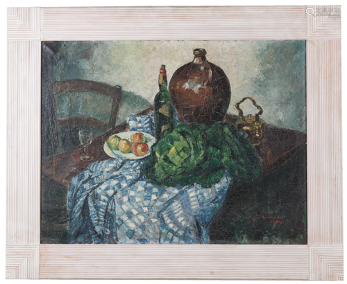 Oil on canvas ‘STILL LIFE’. Signed. 1924