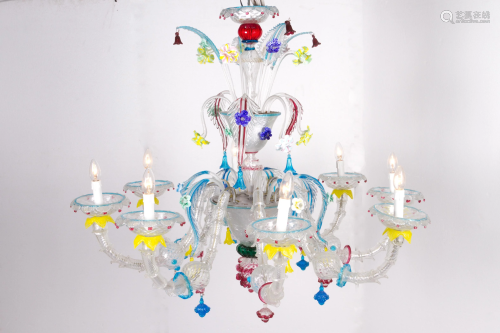 Murano glass chandelier. Ca’ Rezzonico. Venice