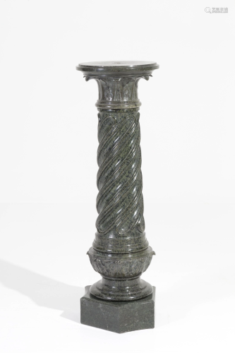 Column in Verde Alpi marble. 19th century