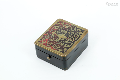 Jewel box in wood and ebony. 19th century