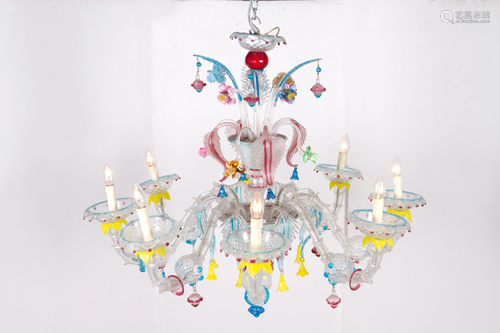 Murano glass chandelier. Ca’ Rezzonico. Venice