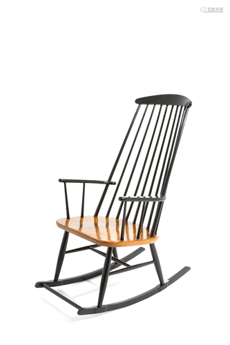 ILMARI TAPIOVAARA. Wooden rocking chair. 1960s