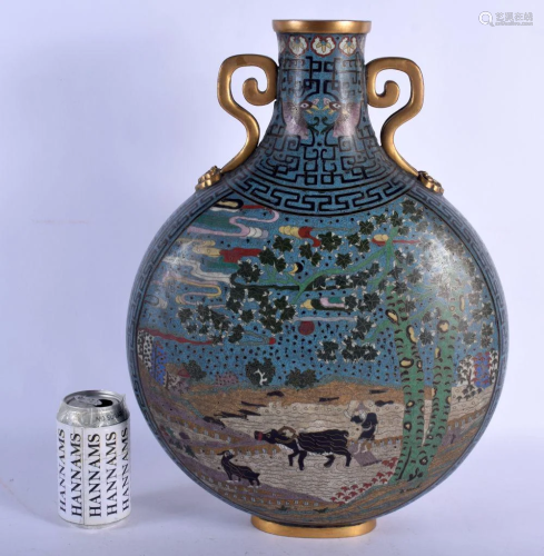 A VERY LARGE EARLY 20TH CENTURY CHINESE CLOISONNE