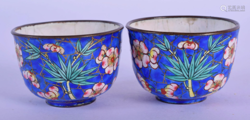 A PAIR OF 19TH CENTURY CHINESE CANTON ENAMEL TEABO…