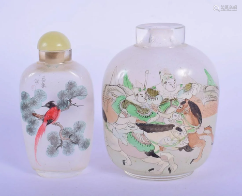 TWO CHINESE REPUBLICAN PERIOD REVERSE PAINTED GLASS