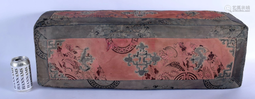 A 19TH CENTURY CHINESE RED SILKWORK PILLOW Qing,