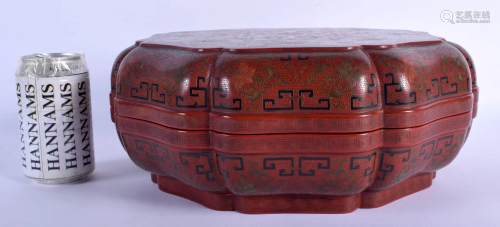 A RARE LARGE EARLY 20TH CENTURY CHINESE RED AND BLACK