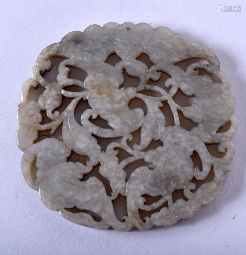AN 18TH/19TH CENTURY CHINESE CARVED JADE PLAQUE Qing,