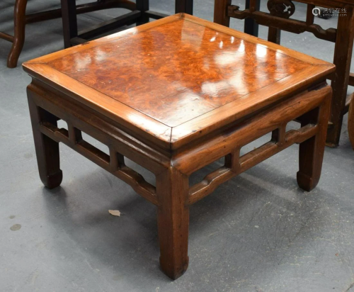 AN EARLY C20TH CHINESE HARDWOOD AND BURR WALNUT I…