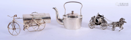 A JAPANESE TAISHO PERIOD SILVER TEAPOT together with