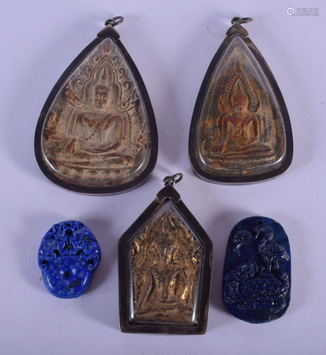 THREE SOUTH EAST ASIAN BUDDHISTIC PENDANTS together