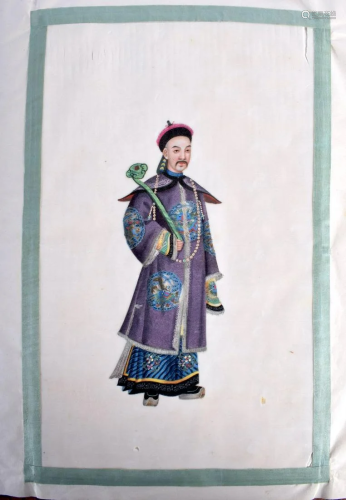 Chinese School (19th Century) 12 pith papers, Figures