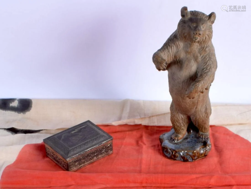 A CHINESE POTTERY FIGURE OF A BEAR 20th Century,