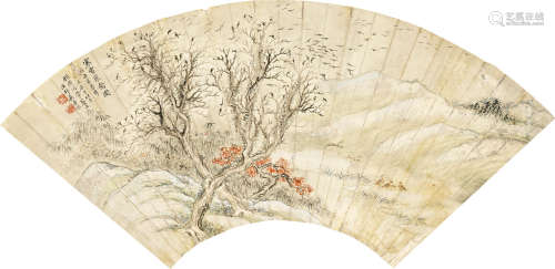 1893～1972 吴华源 寒雪聚禽图  镜心  设色纸本