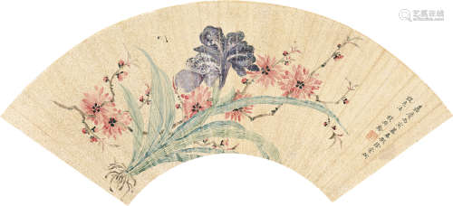 1763～1827 钱与龄 花卉  镜心  设色纸本