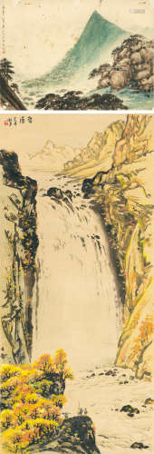 1916～2008 圆霖法师 山水 （二帧） 镜心  设色纸本