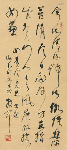 1898～1989 林散之 毛泽东 如梦令·元旦  立轴  水墨纸本