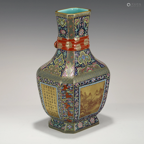 YONGZHENG FAMILLE ROSE GILT VASE