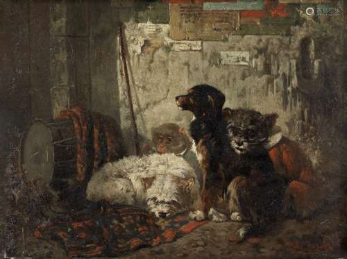 Vincent de Vos (Belgian, 1829-1875) Les Saltimbanques