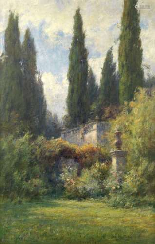 Achille Vertunni (Italian, 1826-1897) Summer garden with ter...