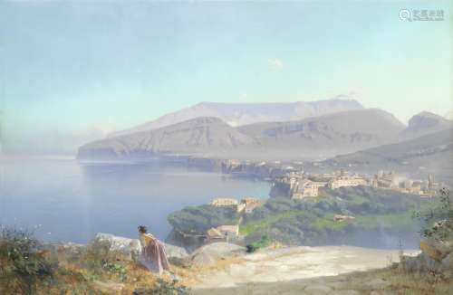 Neapolitan School (19th Century) A view across the bay