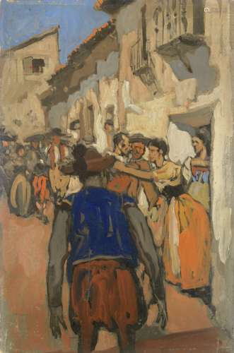 Sir Frank Brangwyn RA (British 1867-1956) Don Quixote return...