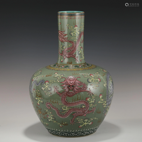 QING GUANGXU DRAGON CELESTIAL VASE