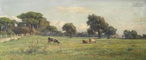 Achille Vertunni (Italian, 1826-1897) Pastoral landscape wit...