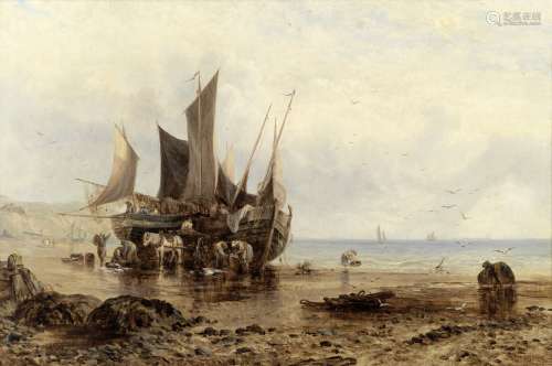 George Stainton (British, active 1866-1890) Fishing boats un...