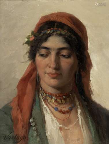 György Vastagh (Hungarian, 1834-1922) A gipsy girl