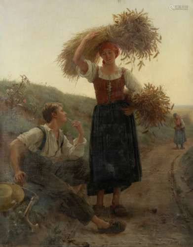 Frank Dicey (British, died 1888) Harvest romance