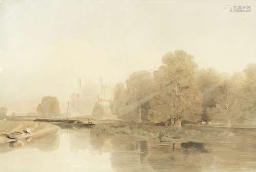 John Varley OWS (London 1778-1842) Eton College from the Tha...