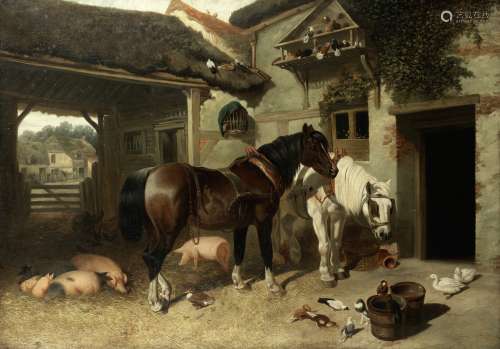 Manner of John Frederick Herring, Snr. Farm animals assemble...