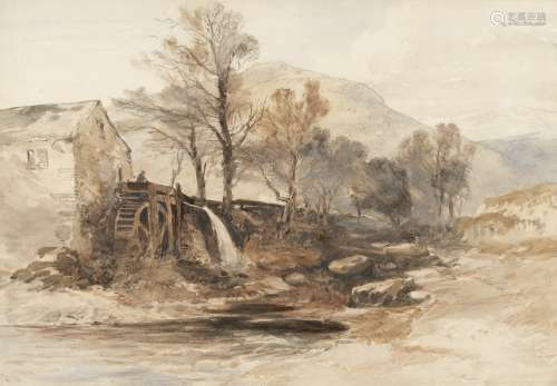 William James Muller (1812 - 1845), A watermill in North Wal...