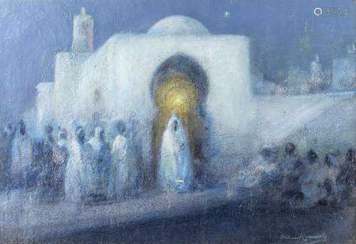 William Kennedy (British, 1859-1918) Outside a mosque