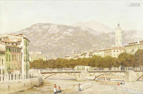 John Mulcaster Carrick (British, 1833-1896) A view of Nice