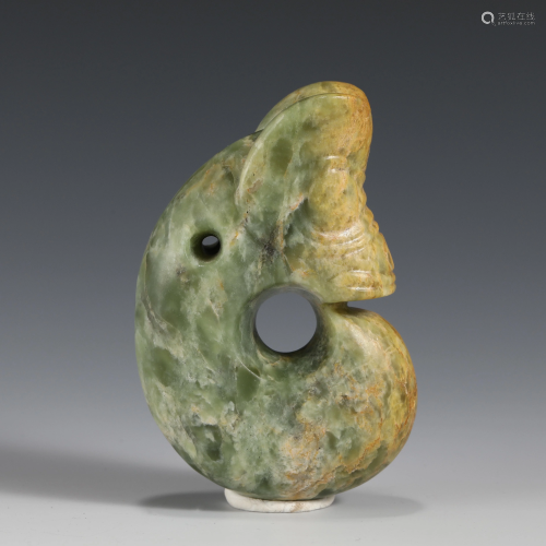 ANCIENT CHINESE CARVED PIG DRAGON JADE
