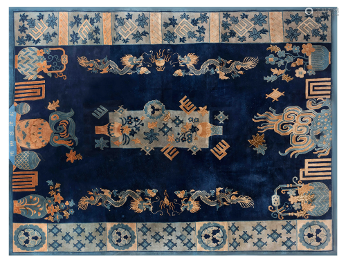 18TH/19TH C QING DYNASTY IMPERIAL WOVEN RUG