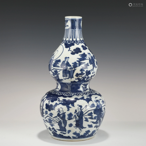 MING JIAJING BLUE & WHITE DOUBLE GOURD BOTTLE