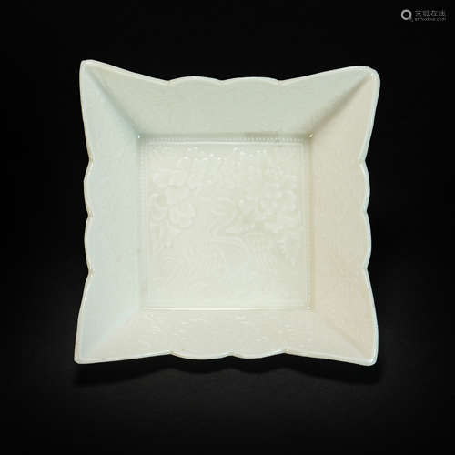 From the Song Dynasty Ding Kiln square plate