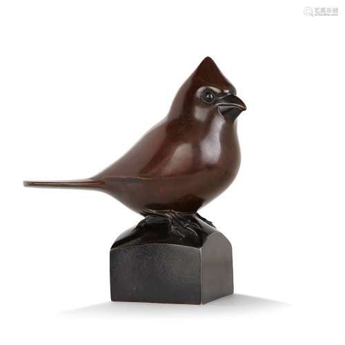 FRANÇOIS GALOYER (NÉ EN 1944) CARDINAL ROUGE Bronze de patin...