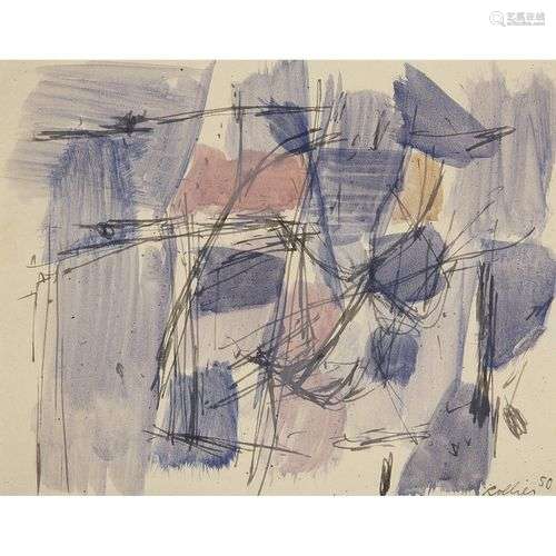 ƒ CHARLES ROLLIER (1912-1968) Sans titre, 1950 Aquarelle et ...