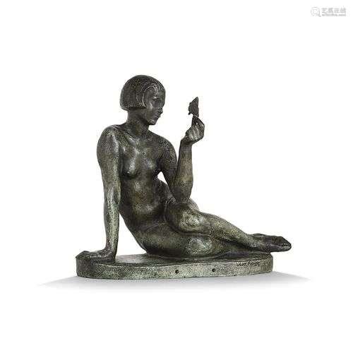 ALBERT MARIUS PATRISSE (1892-1964) FEMME AU PAPILLON Bronze ...