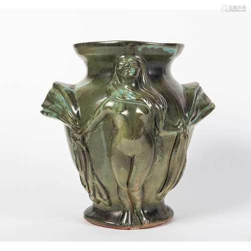 JEAN MARAIS (1913-1998) COUPLE AUX ÉCHARPES Vase en terre de...